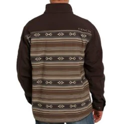 Cinch Men's Brown Logo Embroidered Color Block Aztec Jacket 7 Cinch Men's Brown Logo Embroidered Color Block Aztec Jacket -HORSE TACK Store MWJ1583002 3