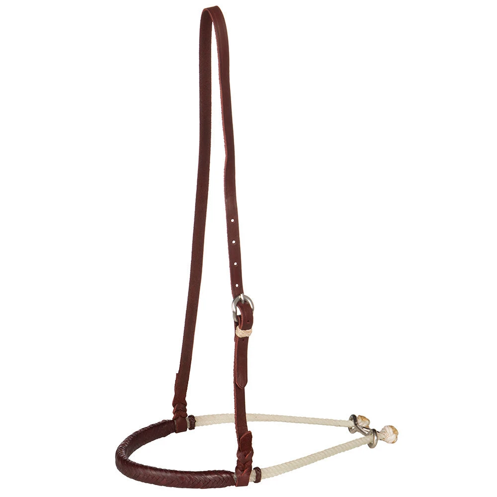 NRS Brown Leather Braided Double Rope Noseband 4 NRS Brown Leather Braided Double Rope Noseband - Image 2