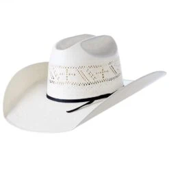 Rodeo King Ivory Cross Open Crown 4 1/2in. Brim Straw Cowboy Hat -HORSE TACK Store RK209 3