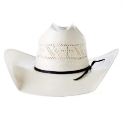 Rodeo King Ivory Cross Open Crown 4 1/2in. Brim Straw Cowboy Hat -HORSE TACK Store RK209 4