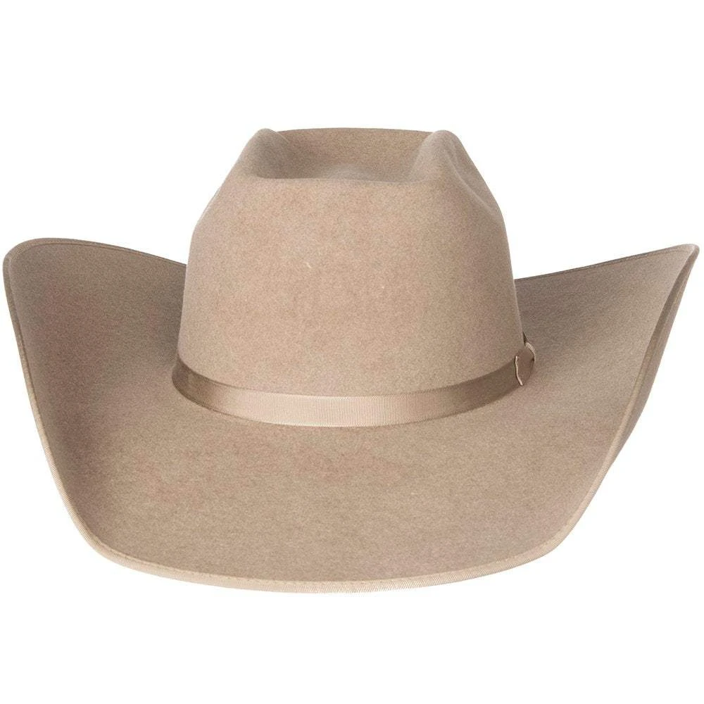 Rodeo King 7X Ash/Natural Bound Edge Open Crown 4-1/2in. Brim Natural Band Felt Cowboy Hat 4 Rodeo King 7X Ash/Natural Bound Edge Open Crown 4-1/2in. Brim Natural Band Felt Cowboy Hat - Image 2