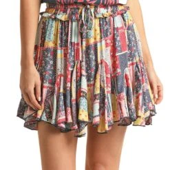 Rock & Roll Denim Women's Panhandle Multi-Print Blocked Skirt -HORSE TACK Store RRWB69RZN3 21