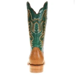 R Watson Boots Men's R Watson Antique Saddle Smooth Ostrich 13in. Forrest Green Top Boot -HORSE TACK Store RW5003 2 3