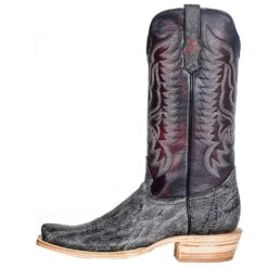 R Watson Boots Men's Smokey Grey Cape Buffalo 13in. Dark Cherry Top Boot -HORSE TACK Store RW7100 1 31