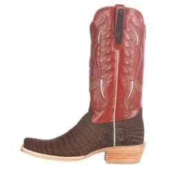 R Watson Boots Men's R Watson Mocha Sueded Gator 13in. Indian Orange Boots -HORSE TACK Store RW9011 1 2
