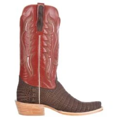 R Watson Boots Men's R Watson Mocha Sueded Gator 13in. Indian Orange Boots -HORSE TACK Store RW9011 1 4