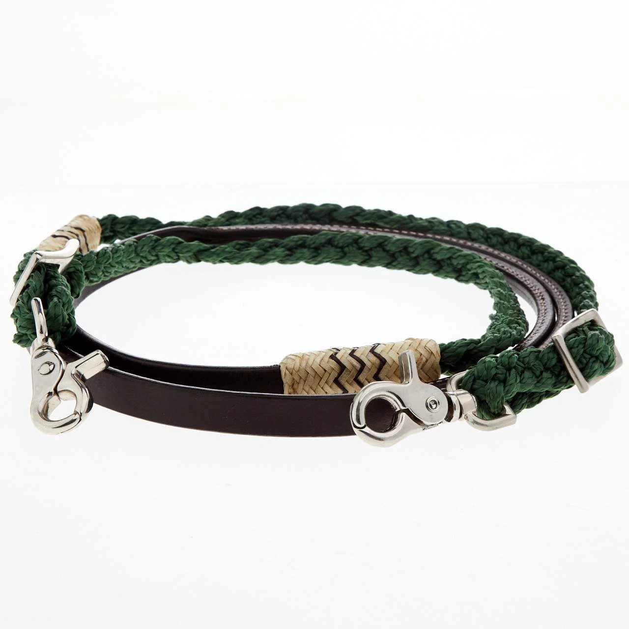 Cashel Company Adjustable Leather And Braided Rope Reins With Rawhide Accents 6 Cashel Company Adjustable Leather And Braided Rope Reins With Rawhide Accents - Image 4