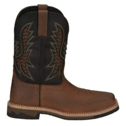 Justin Boots Men`s Stampede Bolt Pecan Water Buffalo 11` Black Water Buffalo Soft Toe 11 Justin Boots Men`s Stampede Bolt Pecan Water Buffalo 11` Black Water Buffalo Soft Toe -HORSE TACK Store SE4112 5