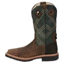 Justin Boots Men's Stampede Hybred Dalhart Brown Ostrich Print Nano Composite Waterproof Work Boot -HORSE TACK Store SE4217 2