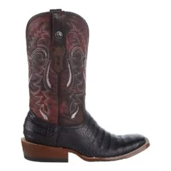 Tanner Mark Boots Men`s Matte Black Caiman Belly 12` Toscana Rojo Top Square Toe Boot -HORSE TACK Store TM207039 5