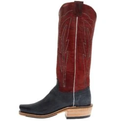Olathe Boot Company Men`s Black Wyoming Reverse 16in Deep Red Navajo Bison Dog Top Cutter Toe Boot 9 Olathe Boot Company Men`s Black Wyoming Reverse 16in Deep Red Navajo Bison Dog Top Cutter Toe Boot -HORSE TACK Store TT14 03