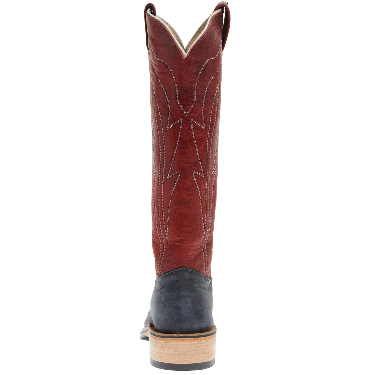 Olathe Boot Company Men`s Black Wyoming Reverse 16in Deep Red Navajo Bison Dog Top Cutter Toe Boot 6 Olathe Boot Company Men`s Black Wyoming Reverse 16in Deep Red Navajo Bison Dog Top Cutter Toe Boot - Image 4