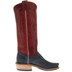 Olathe Boot Company Men`s Black Wyoming Reverse 16in Deep Red Navajo Bison Dog Top Cutter Toe Boot 11 Olathe Boot Company Men`s Black Wyoming Reverse 16in Deep Red Navajo Bison Dog Top Cutter Toe Boot -HORSE TACK Store TT14 05