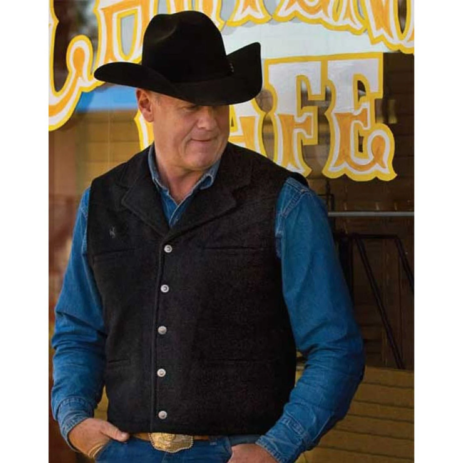 Wyoming Traders Mens Black Buckaroo Vest 5 Wyoming Traders Mens Black Buckaroo Vest - Image 3