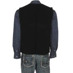 Wyoming Traders Men's Black Wyoming Wool Vest -HORSE TACK Store VCM BLK 2