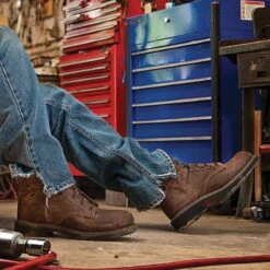 Justin Boot Company Mens Rugged Tan Steel Toe Lace Up Work Boots 11 Justin Boot Company Mens Rugged Tan Steel Toe Lace Up Work Boots -HORSE TACK Store WK682 image