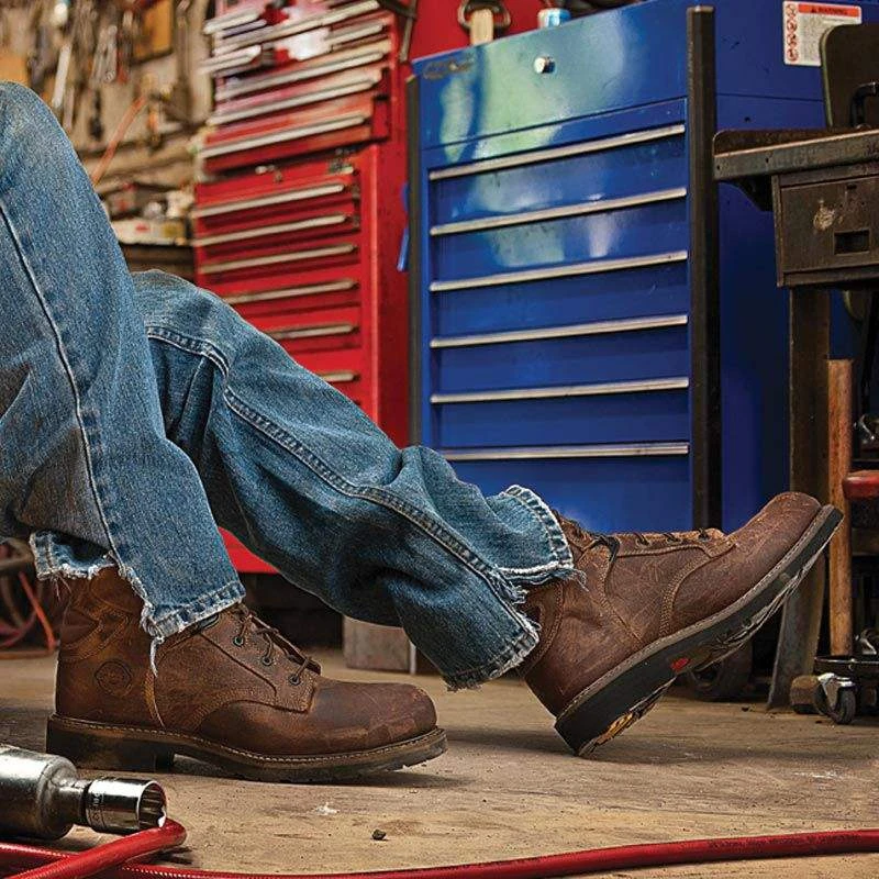 Justin Boot Company Mens Rugged Tan Steel Toe Lace Up Work Boots 7 Justin Boot Company Mens Rugged Tan Steel Toe Lace Up Work Boots - Image 5