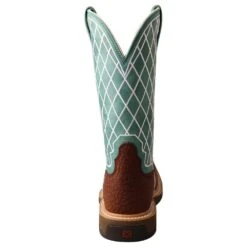 Twisted X Ladies Tobac 11` Turquoise Alloy Toe Square Toe Work Boot 8 Twisted X Ladies Tobac 11` Turquoise Alloy Toe Square Toe Work Boot -HORSE TACK Store WXBA002 3