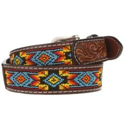Western Fashion Mens Beaded Belt -HORSE TACK Store XIBB100 1